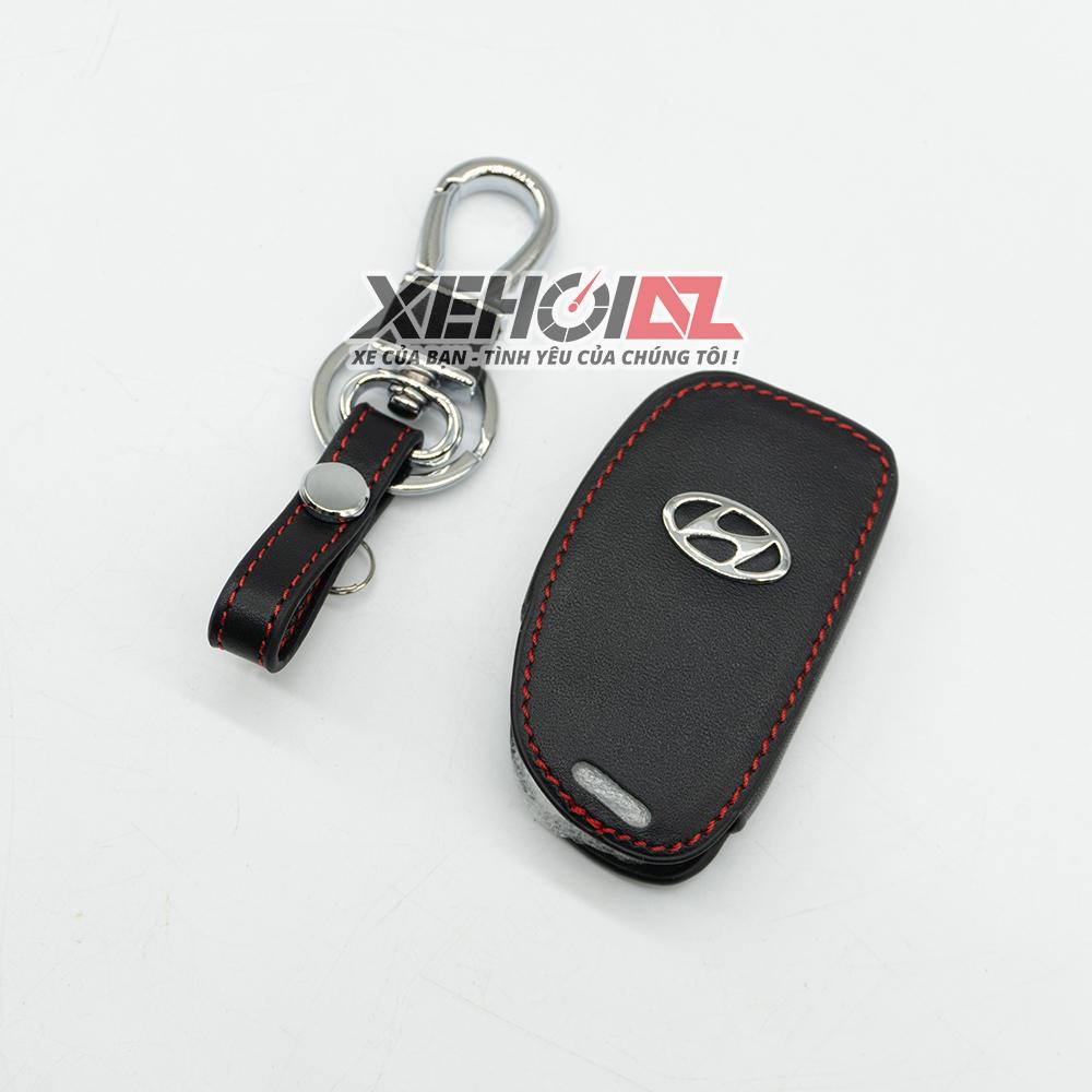Bao da chìa khóa cho xe Hyundai i10, Tucson, Elantra chìa thông minh - kèm móc khóa