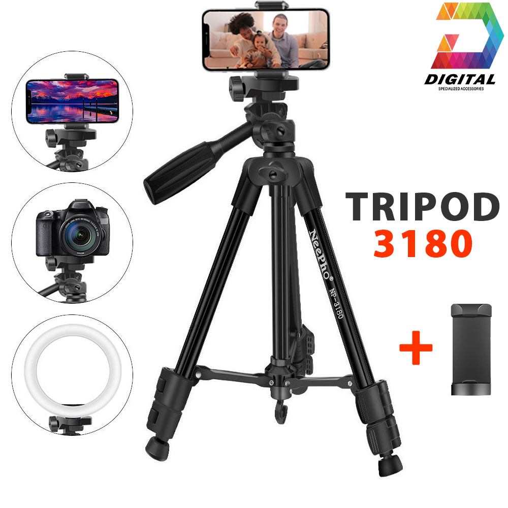 Neepho 3180 3-Leg Tripod Stick For Cameras and Phones High Quality Alloy Material