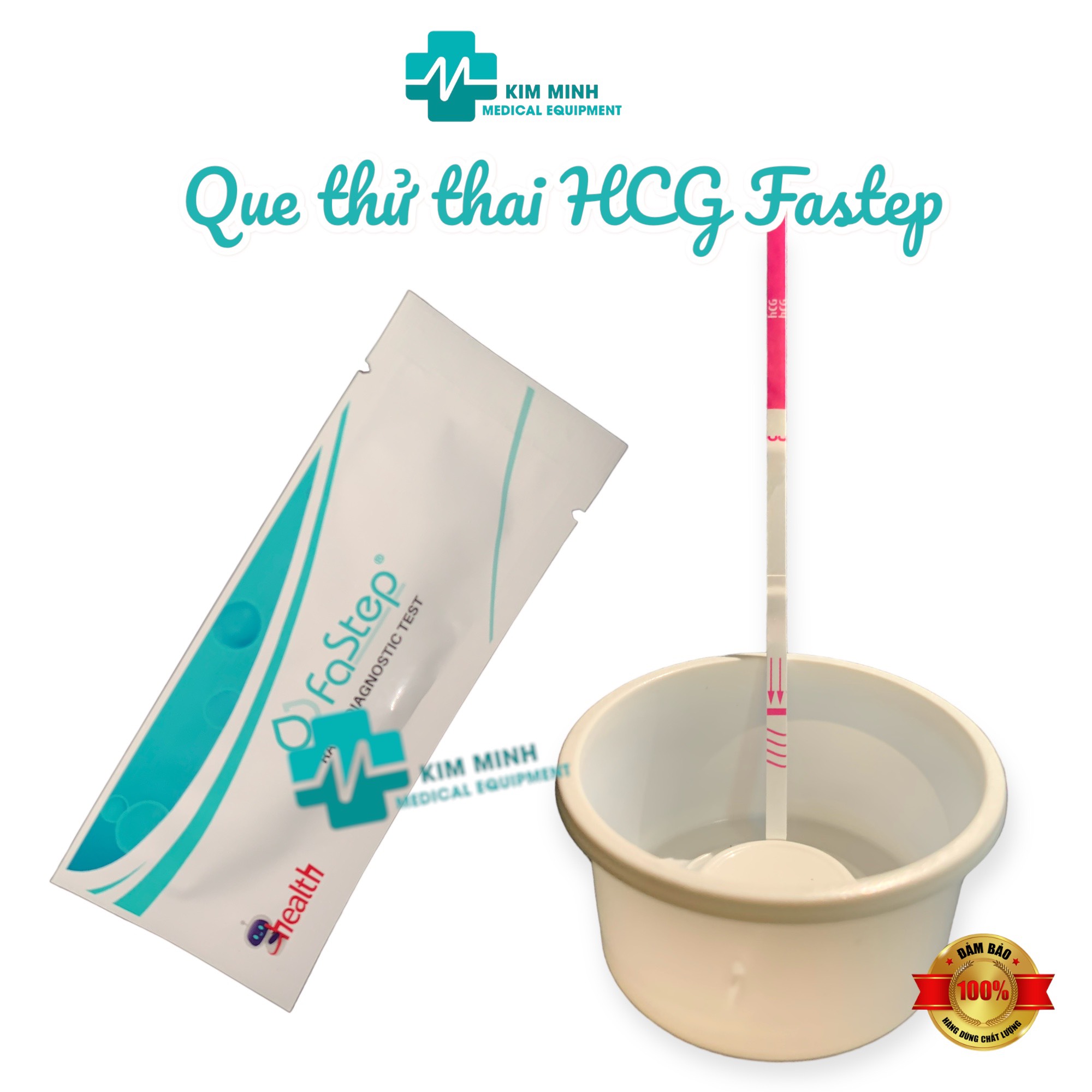 Que Thử Thai HCG Phát Hiện Sớm Fastep Kim Minh Gói Đơn