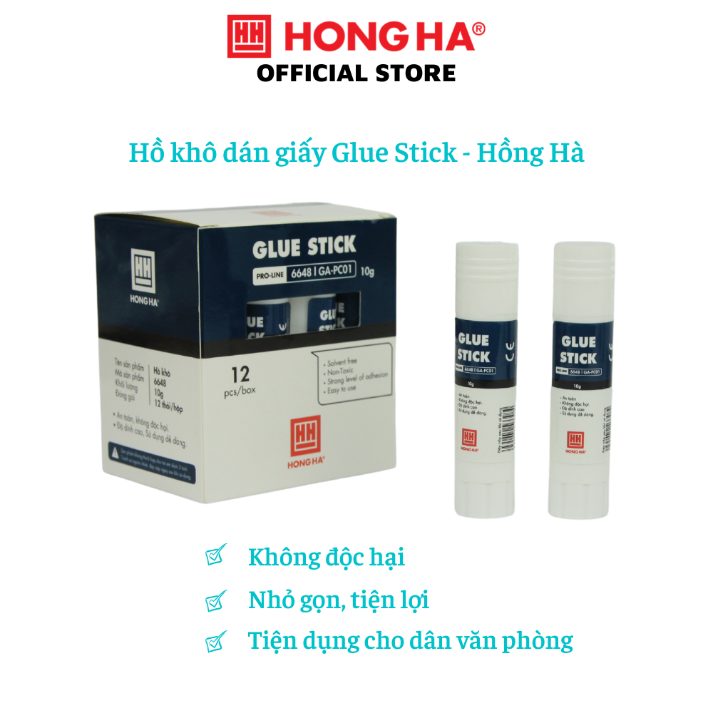 Combo 2 cây Hồ khô dán giấy Glue Stick văn phòng Hồng Hà - 6648