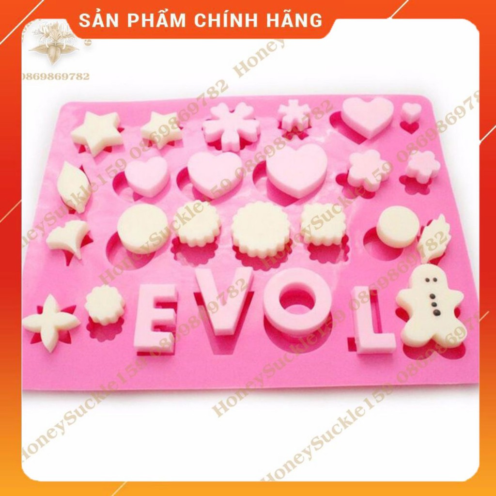 Khuôn Silicon Đổ Socola/Thạch/Đá/Kẹochipchip/Pudding Hình Love