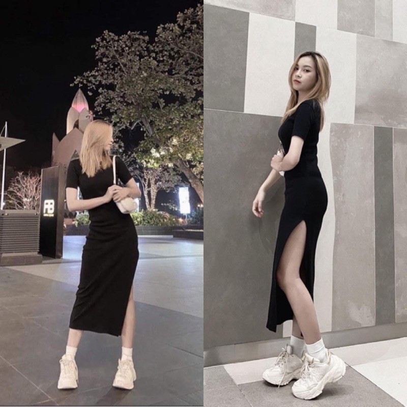 Đầm Ôm Body Xẻ Tà Tôn Dáng D15