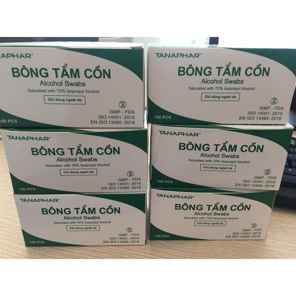 Bông tẩm cồn TANAPHAR 100 PCS