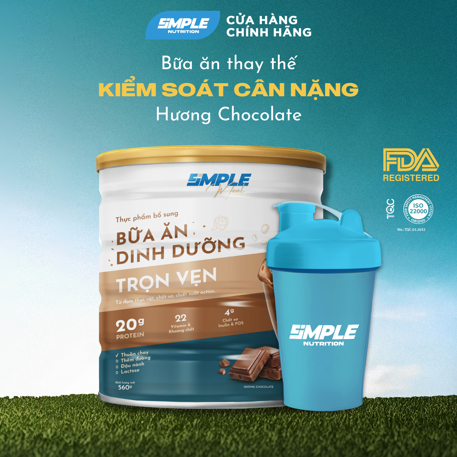 Simple Meal Bột Uống Thay Thế Bữa Ăn Vị Chocolate