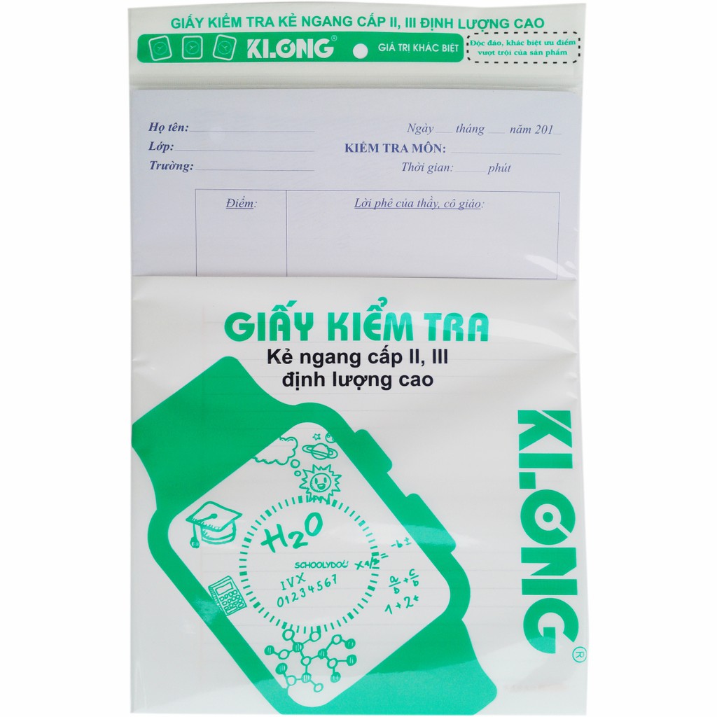 Giấy kiểm  tra cấp II, III B5 25 kép 70/92; MS: 277 .