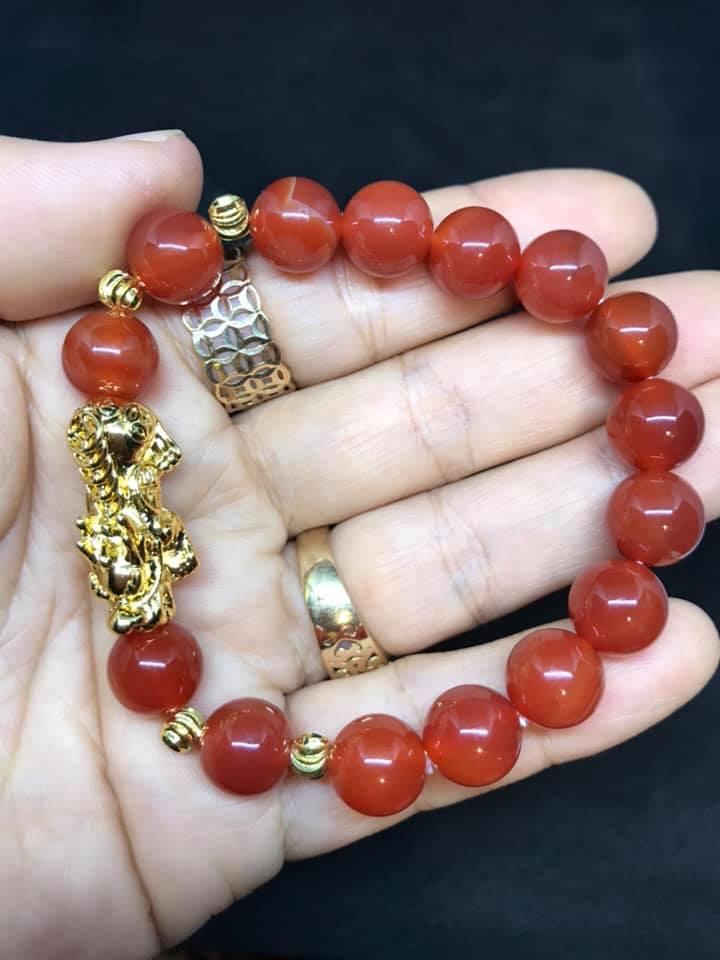 [HCM]VÒNG TAY ĐÃ MÃ NÃO ĐỎ MIX CHARM TỲ HƯU