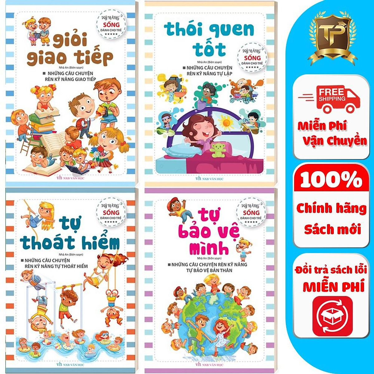 Sách - rèn luyện kỹ năng sống dành cho trẻ: giỏi giao tiếp, thói quen tốt, tự thoát hiểm, tự bảo vệ mình - ntbooks