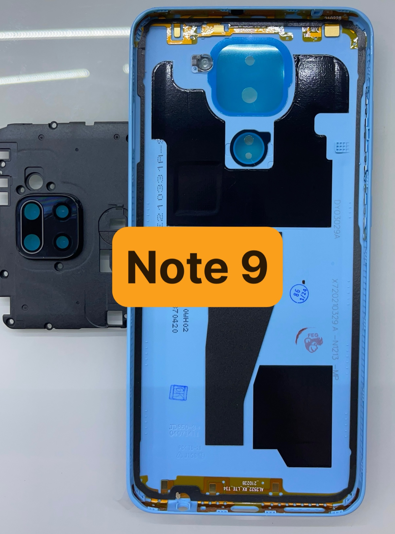 lưng vỏ( nắp lưng sau)+khay sim+kính camera+phím điện thoại xiaomi redmi note 9