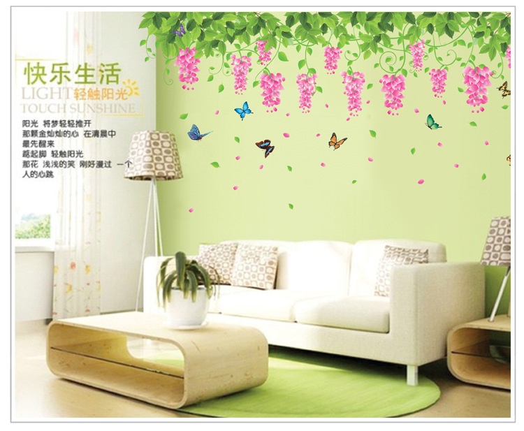 Decal dán tường giàn hoa tigon XY1132