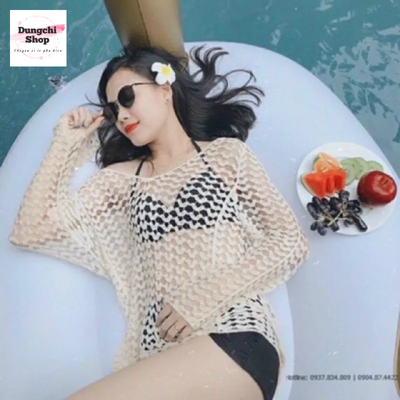 Áo ren lưới đi biển sexy