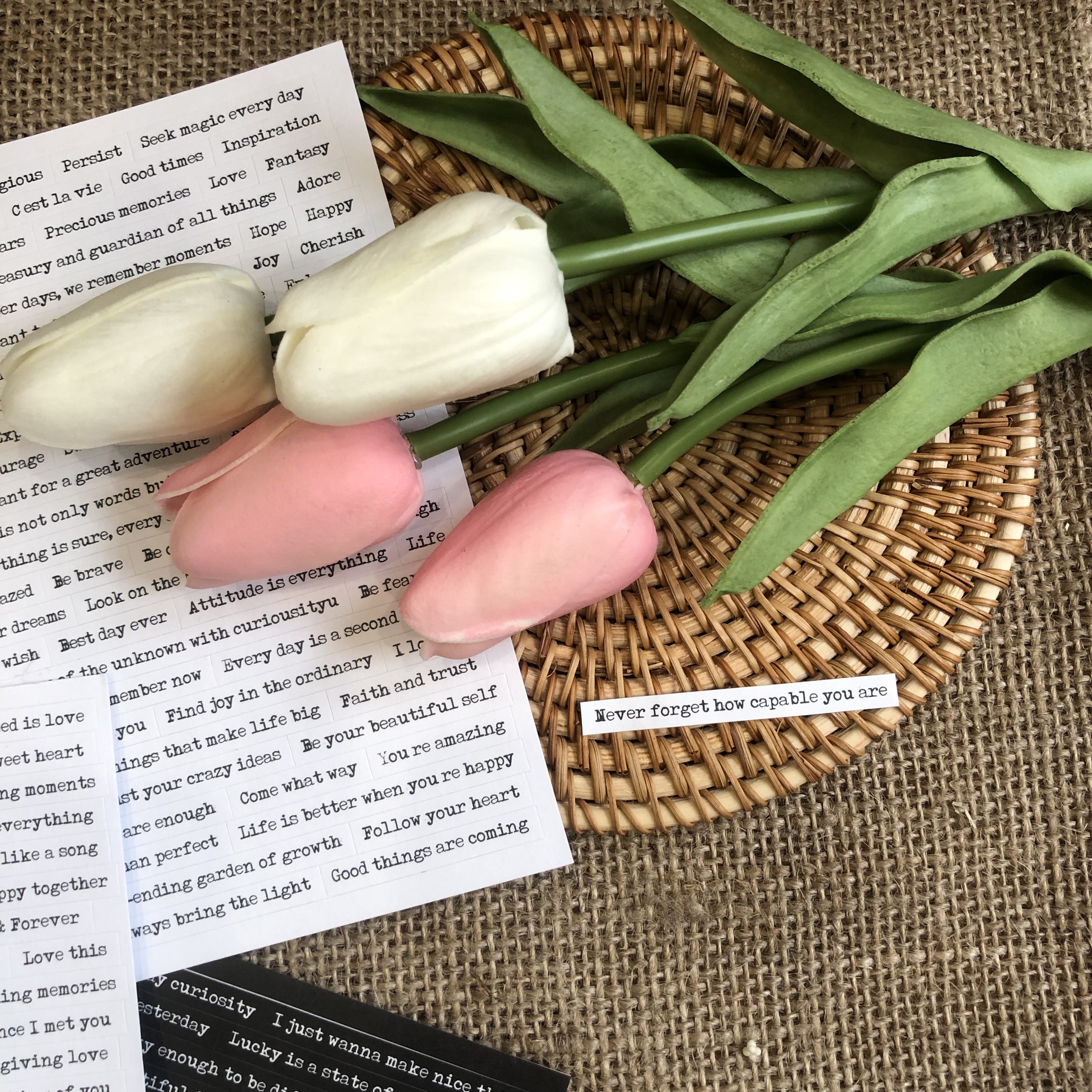 Sticker câu quotes trắng đen trang trí sổ, bullet journal