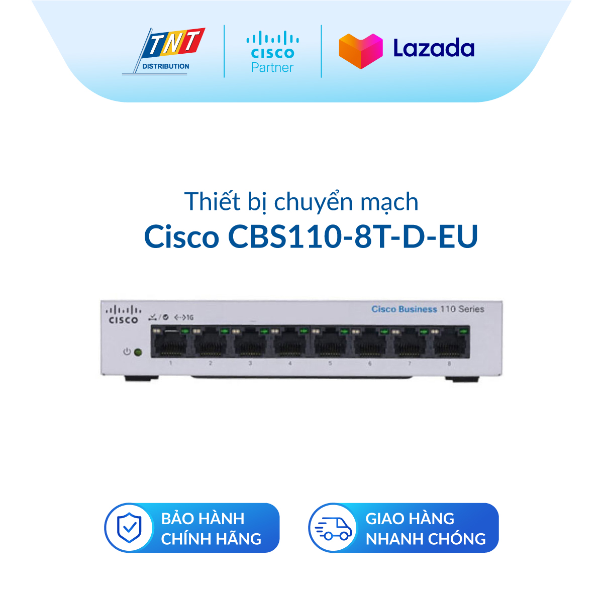 Thiết bị chuyển mạch cisco sb cbs110 unmanaged 8-port ge, desktop, ext ps_cbs110-8t-d