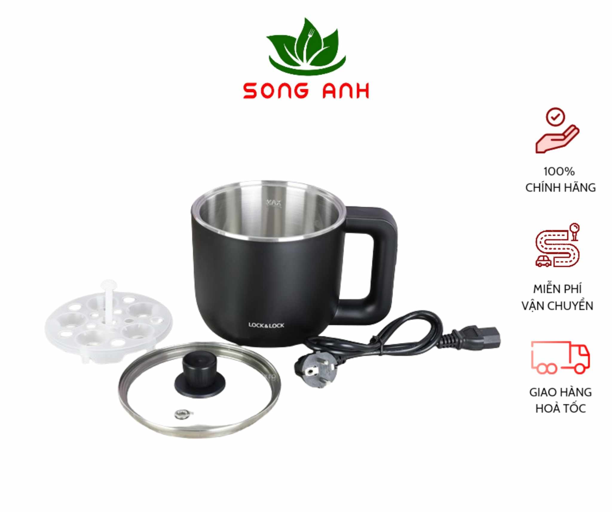 Mini Multi-Function Electric Pot Lock&Lock Ejp116Blk (0.8 Liter) Is Extremely Convenient - Genuine Product with 12-Month Warranty