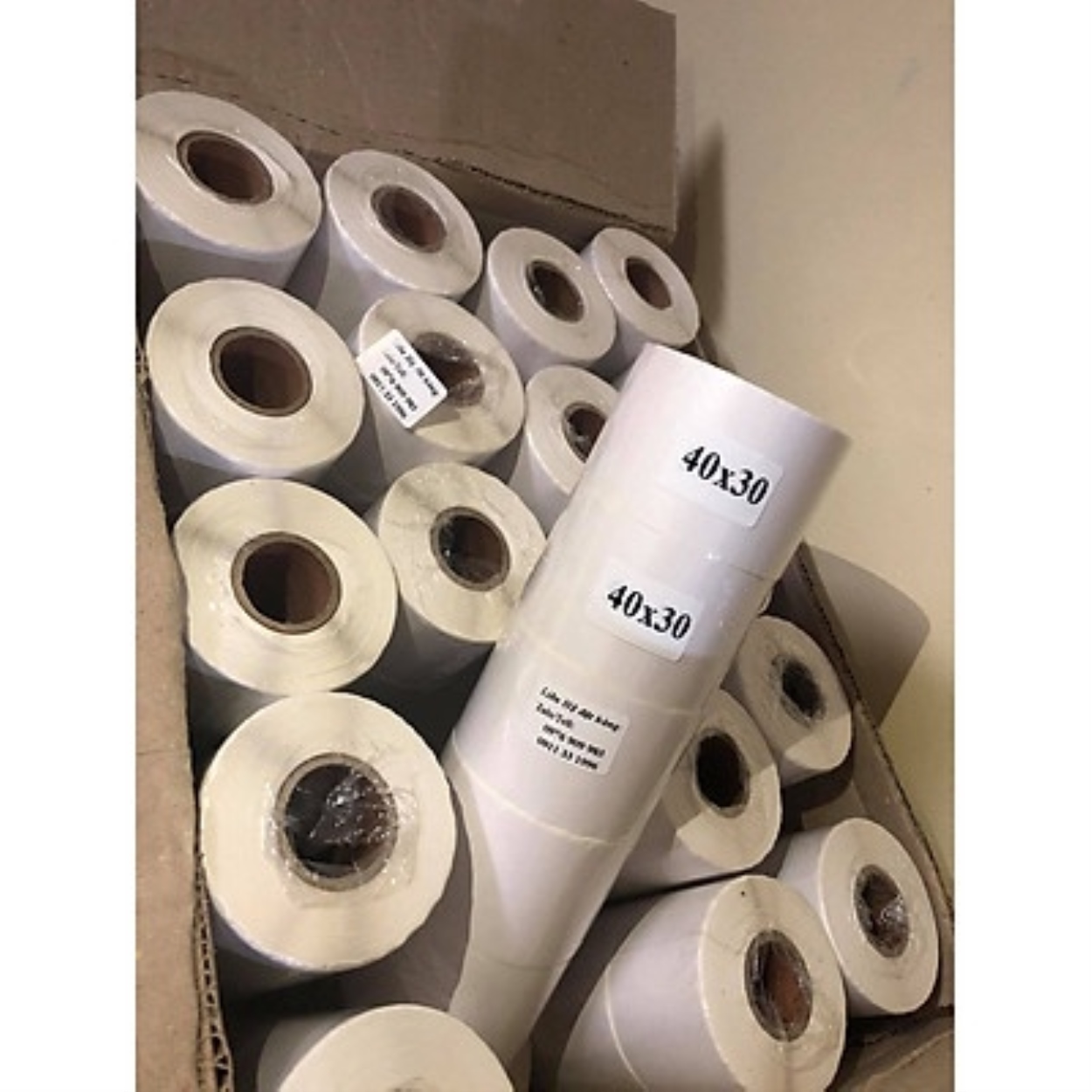 ▽∏☁ Tem trà sữa 40x30mm ( tem cuộn nhiệt)