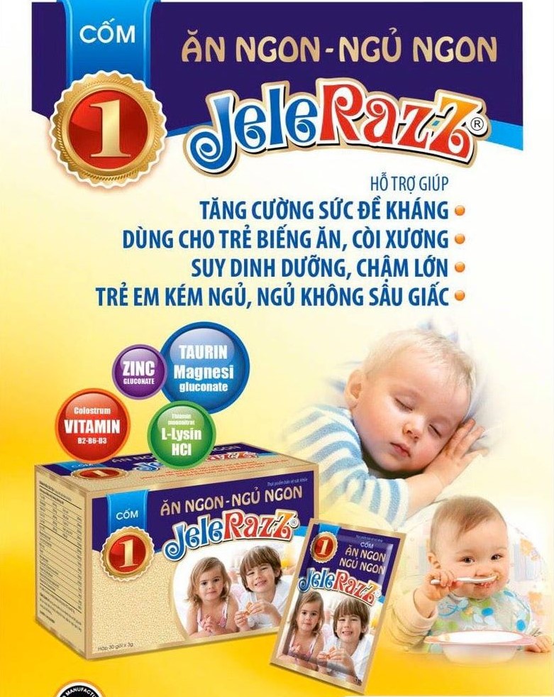 Cốm JELERAZZ - Ăn ngon - Ngủ khỏe - Tăng đề kháng (hộp 30 gói)