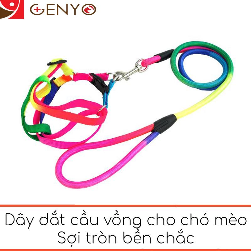 [HCM]Dây dắt yếm bảy màu cao cấp cho chó mèo
