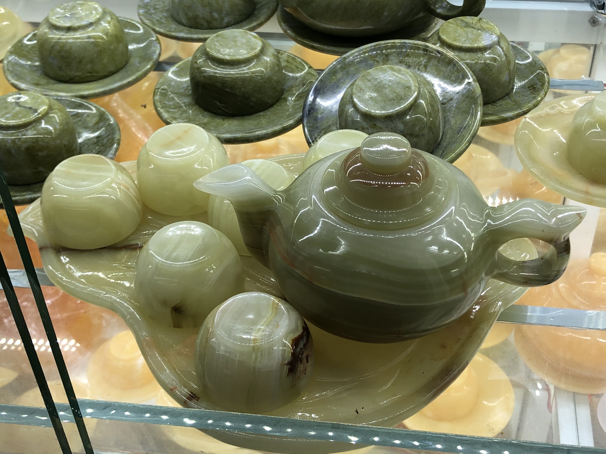 [FreeshipMAX] Bộ ấm trà đá ngọc onyz 6 chén