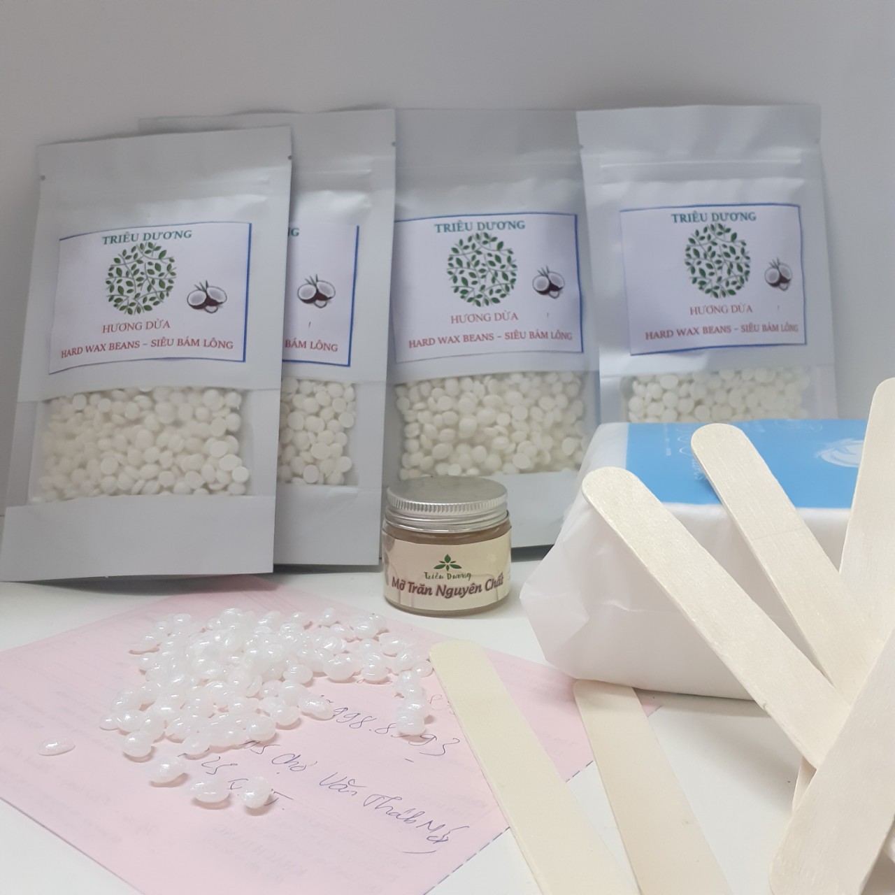 (FREE QUE SÁP) 100g sáp hương dừa cao cấp + Mỡ trăn 50ml