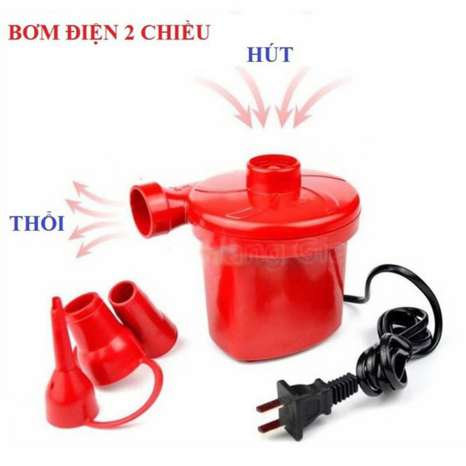 Bơm hơi điện mini 2 chiều full box đỏ