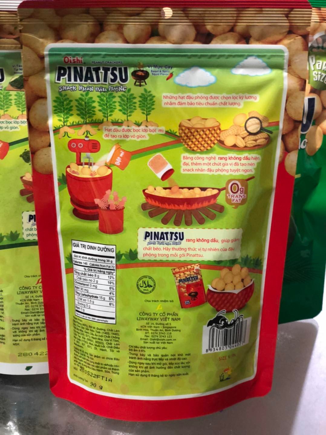 Đậu Phộng Da Cá Cốt Dừa Pinattsu Oishi gói 95g