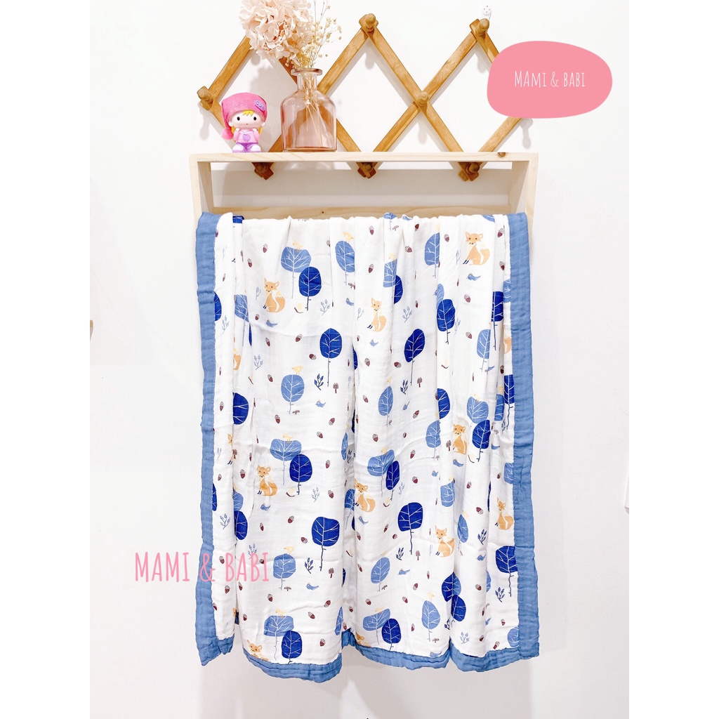 Chăn xô sợi tre Aden 6 lớp cho bé (nhiều họa tiết)