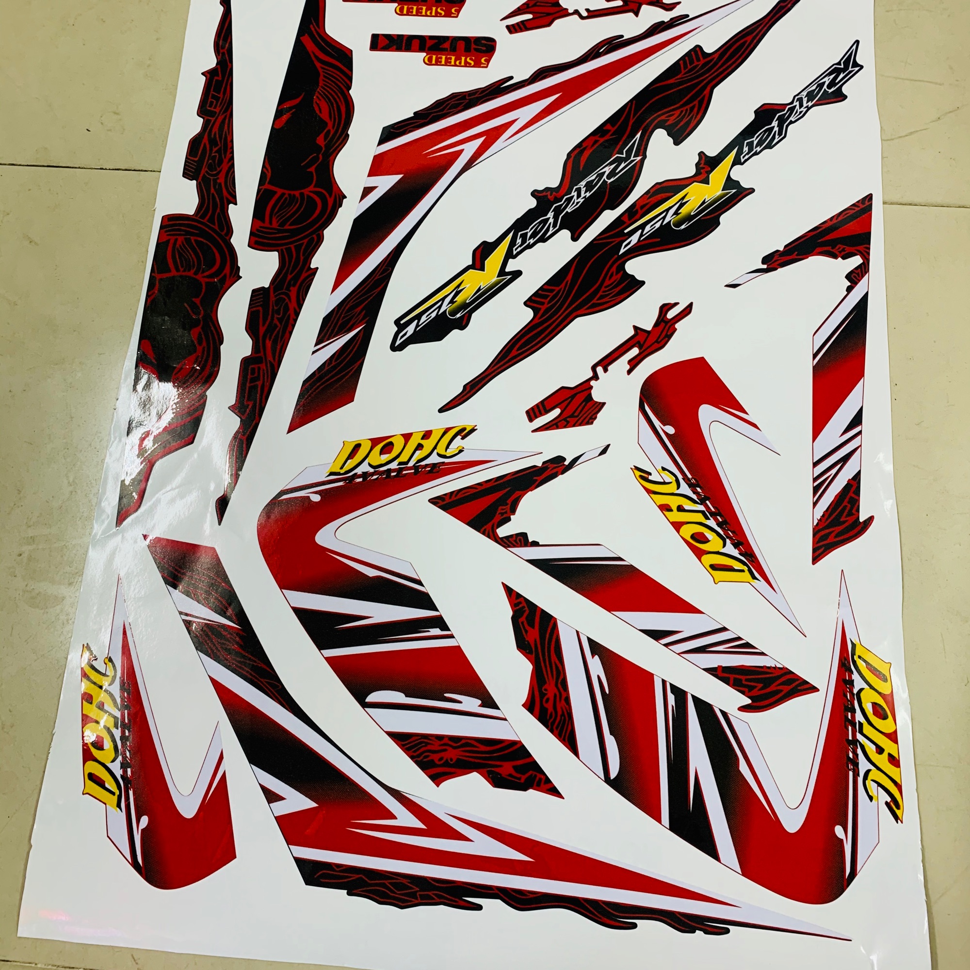 Tem rời raider - satria đời 2006 mẫu cô gái bản 3 lớp bóng cao cấp