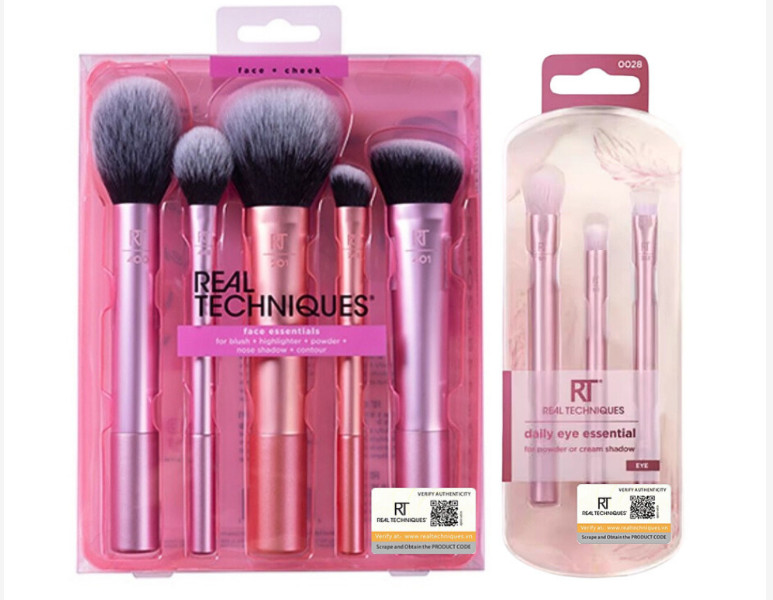 Combo 8 cây cọ RT Real Techniques Daily Eye Essential Set and RT Real Techniques Face Essentials Set Brush