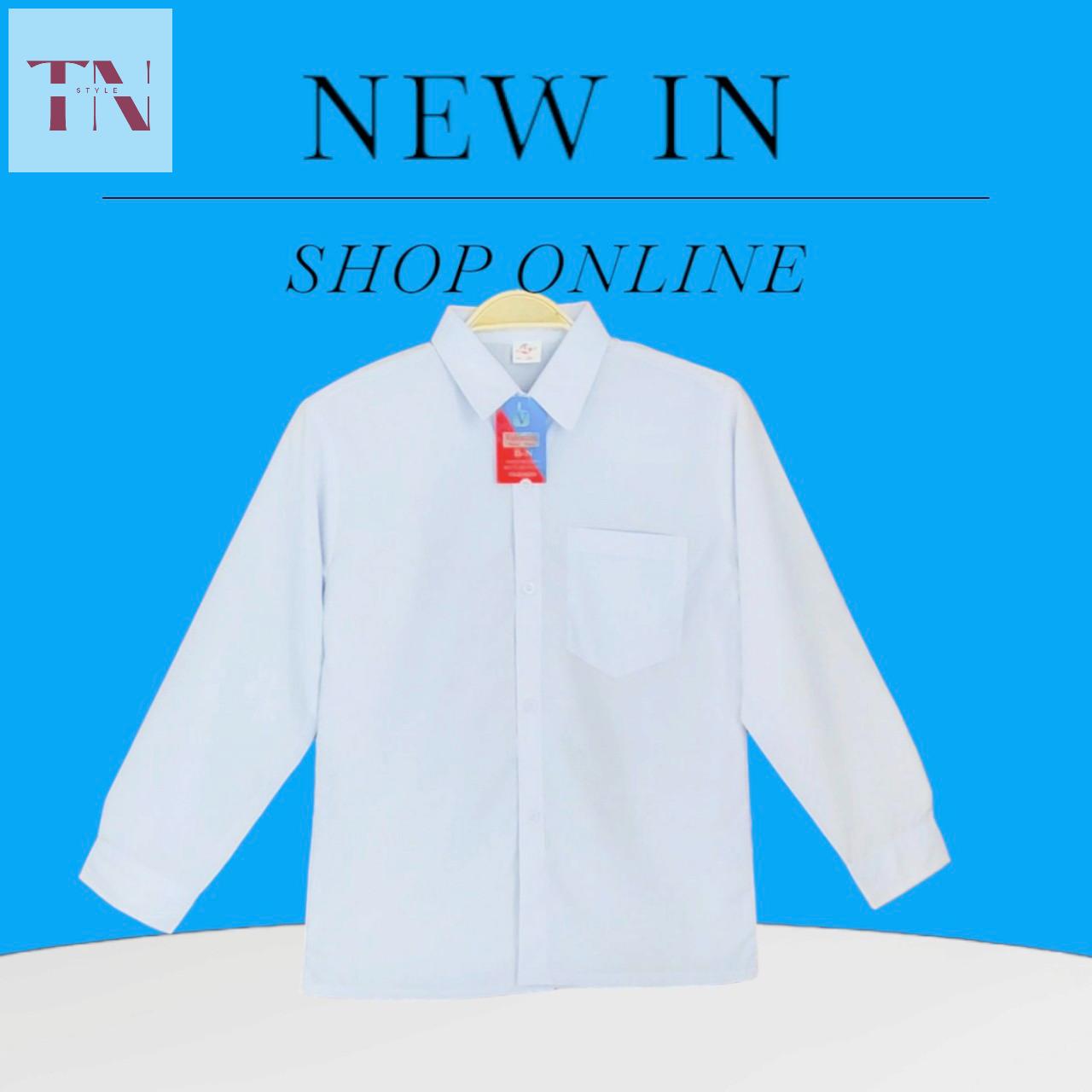 [HCM]Áo sơ mi trắng học sinh nam dài tay size SMLXL