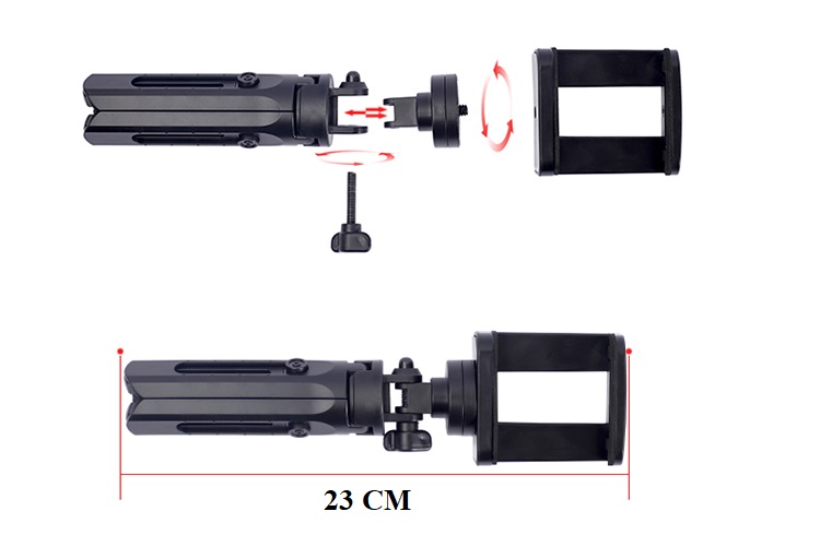 [HCM]Giá đỡ điện thoại 3 chân Tripod MT01 mini (ĐEN)
