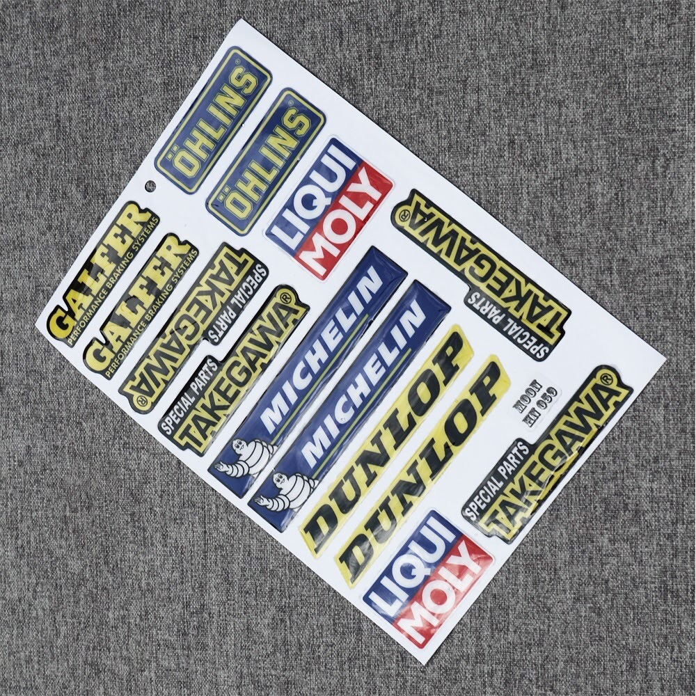 Bộ Tem Nổi - Logo GALFER - OHLINS - MICHELIN - LIQUI MOLI
