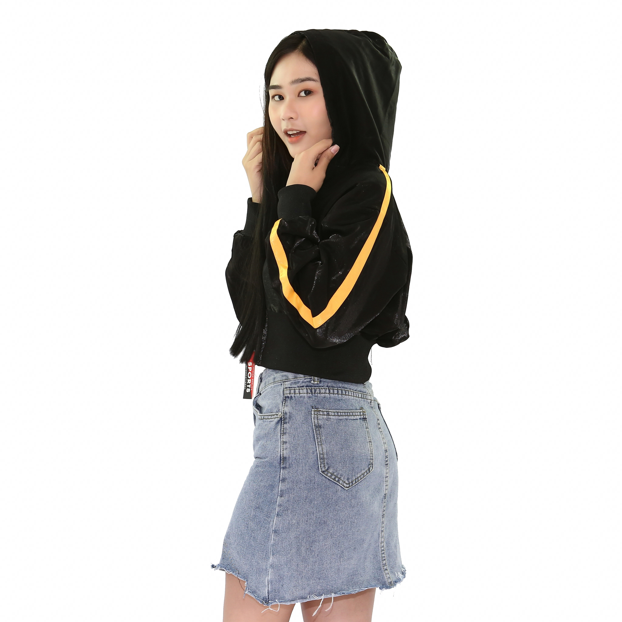 [HCM]Áo Khoác Phi Xà Cừ Form Lửng Phối Nón Style Cá Tính