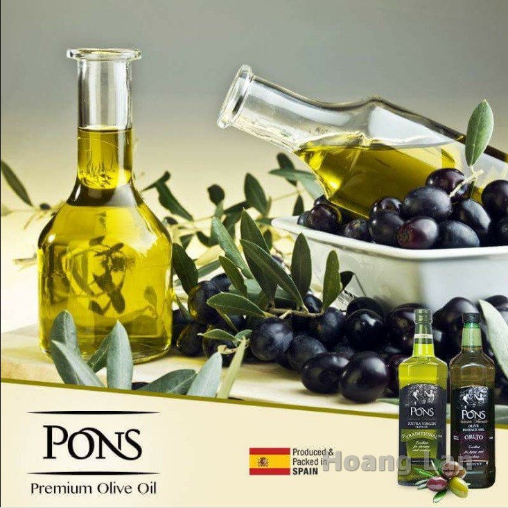 Dầu Olive Extra Virgin PONS 1lít - Tây Ban Nha (chai nhựa)