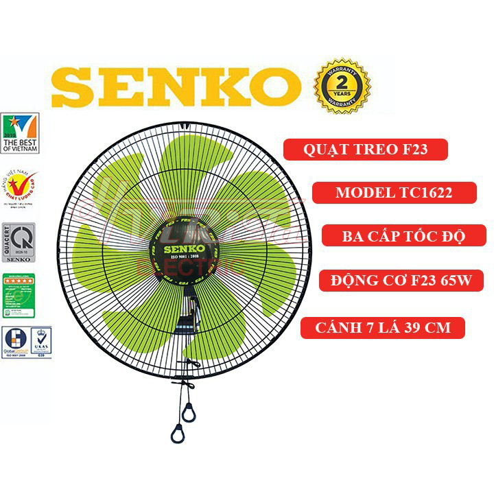 Quạt treo tường Senko TC1622 (GIAO MÀU NGẪU NHIÊN)