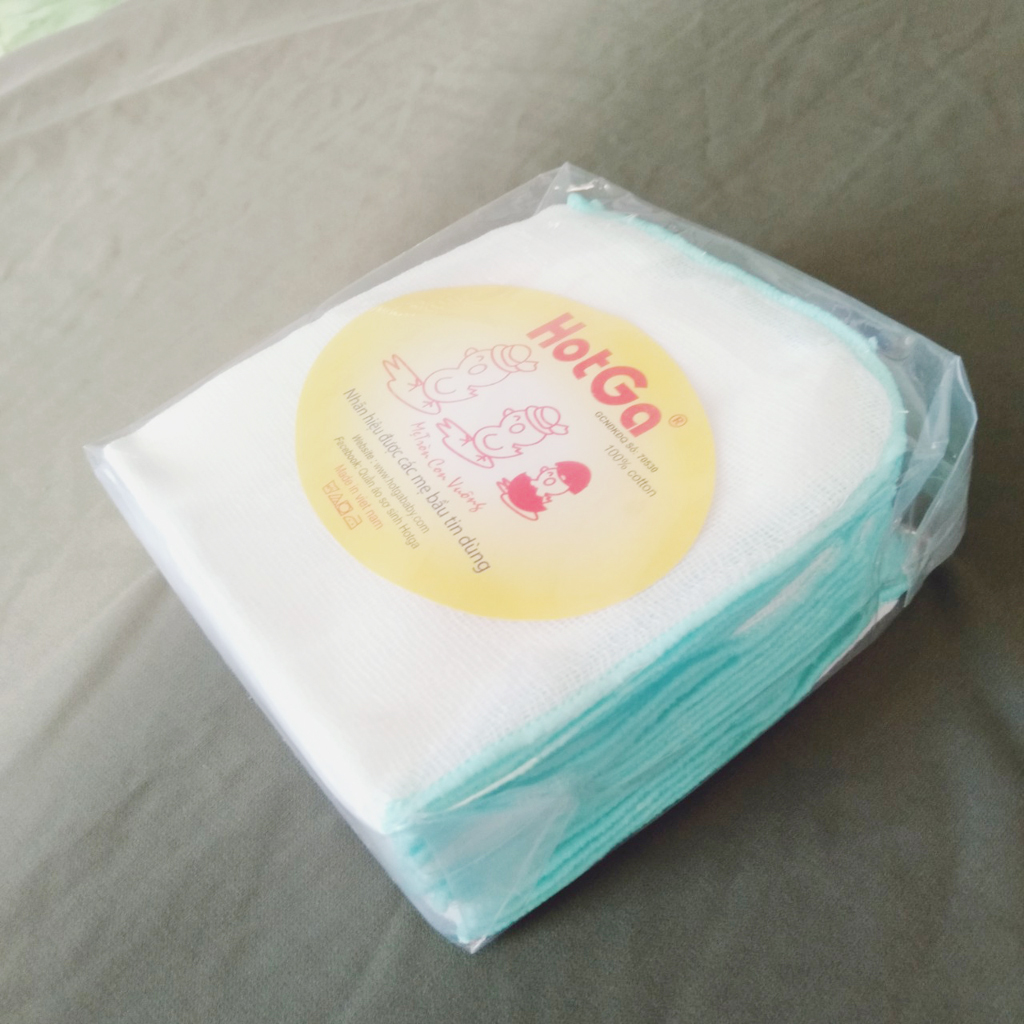 Khăn sữa xô cotton HOTGA 5 lớp (túi 10 cái)