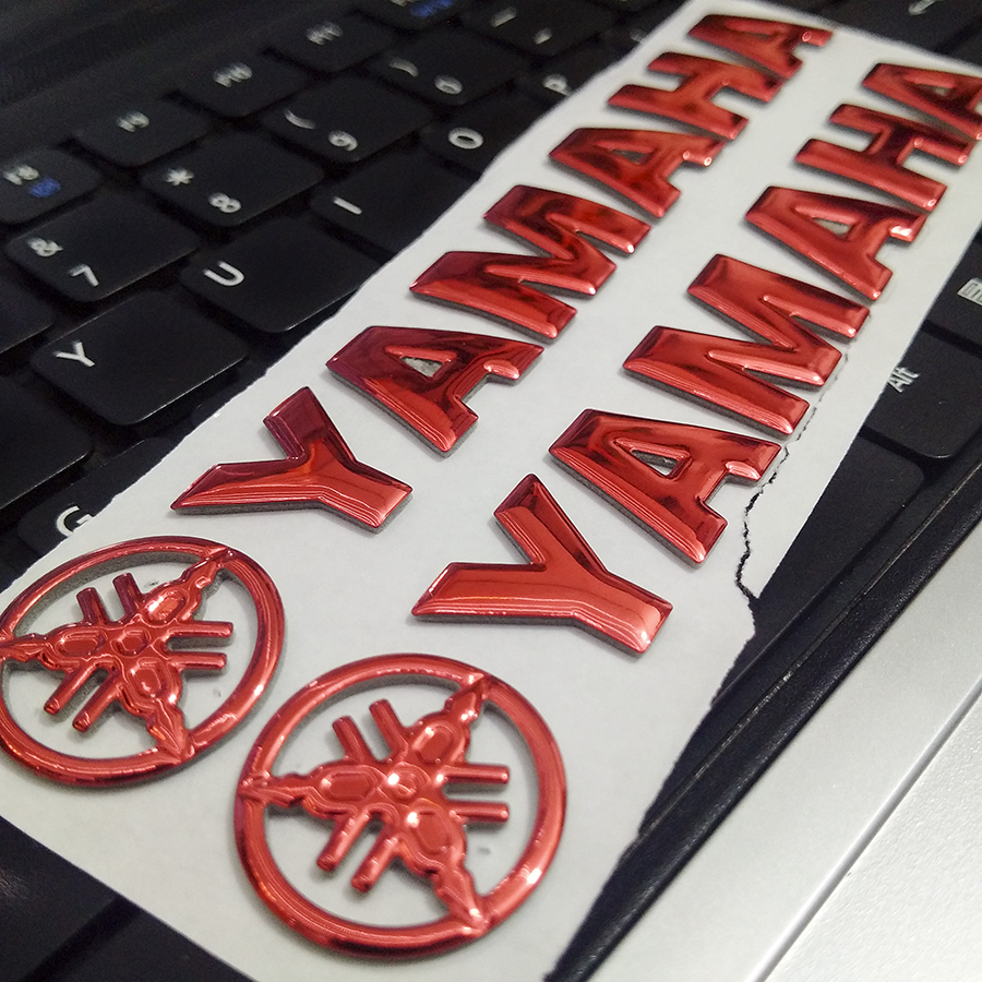 Cặp tem YAMAHA 3D Nổi - YA Đỏ