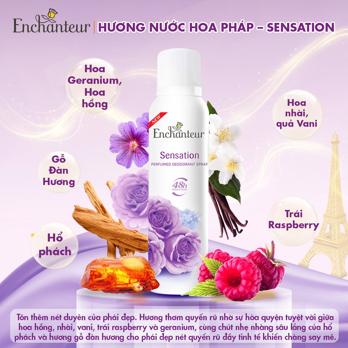 Combo 3 Xịt Khử mùi Charming và Sensation 150ml/Chai