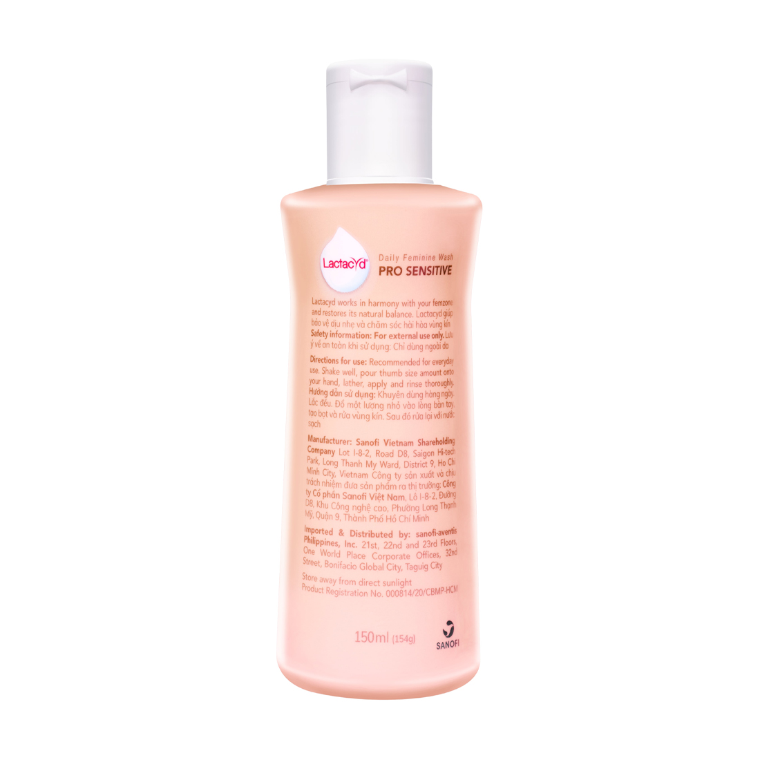 Dung dịch vệ sinh phụ nữ cho da nhạy cảm Lactacyd Pro Sensitive (150ml)