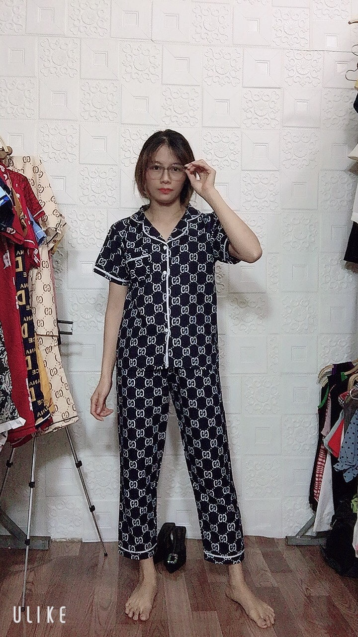 Bộ pijama mặc nhà nữ- Áo cộc quần dài