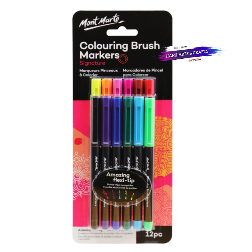 Bộ Bút Marker 12 Màu Brush Mont Marte