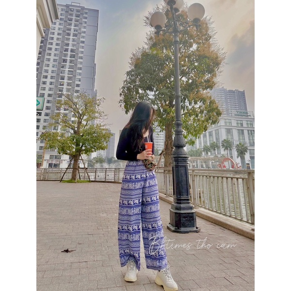 [BIGSIZE] Quần ống rộng họa tiết thổ cẩm (Ảnh thật hàng có sẵn)