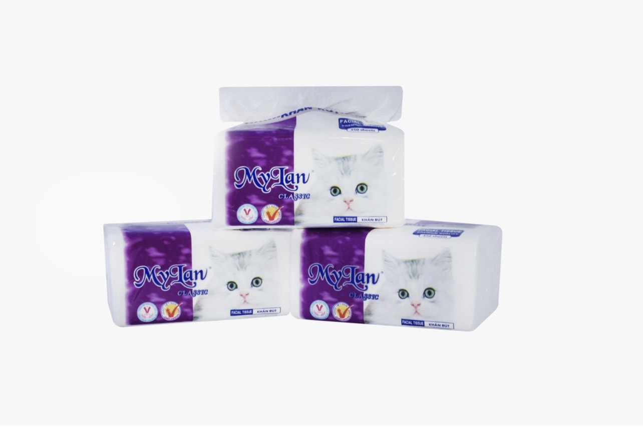 giấy rút con mèo MyLan bịch 8 gói(465 tờ/3 lớp)