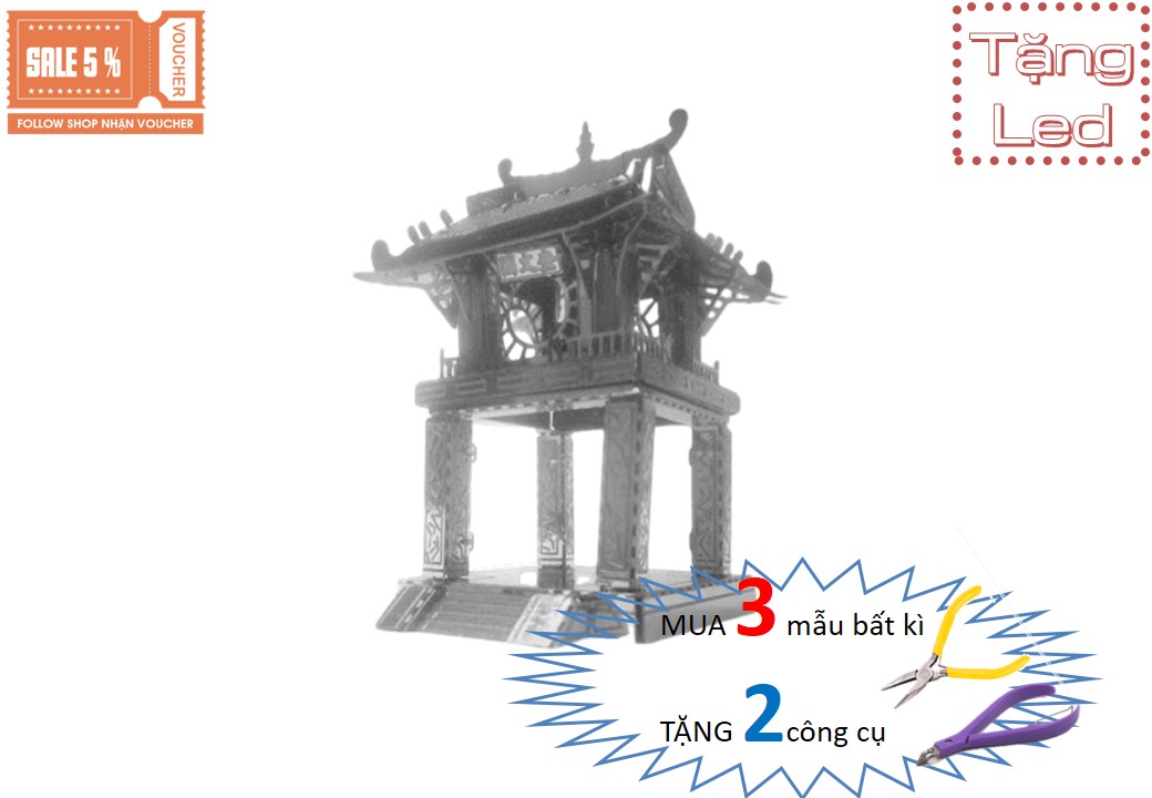 Mô Hình Khuê Văn Các (Kim loại lắp ghép 3D)