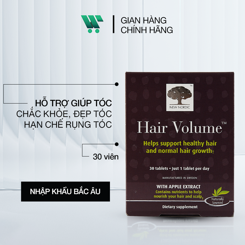 Hair Volume: Viên uống giúp mọc tóc, giảm rụng tóc, giúp tóc chắc khỏe đẹp