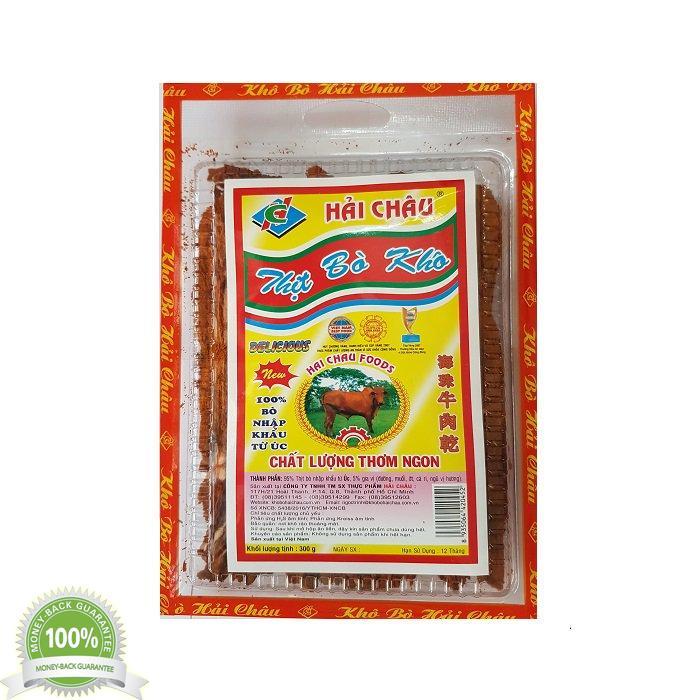 Khô bò miếng hộp Hải Châu 300g