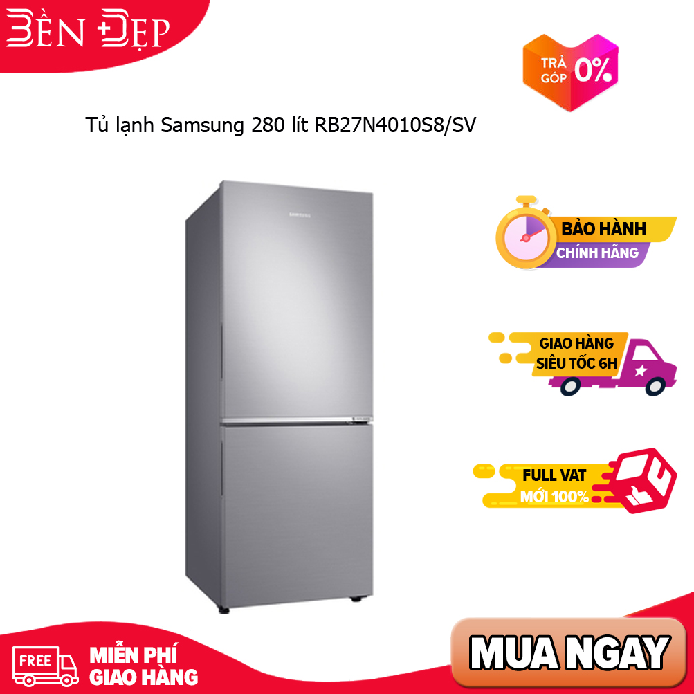 [Trả góp 0%]Tủ lạnh Samsung Inverter 280 lít RB27N4010S8/SV (Giá áp dụng giao tại HN, HCM& các tỉnh liên hệ shop)