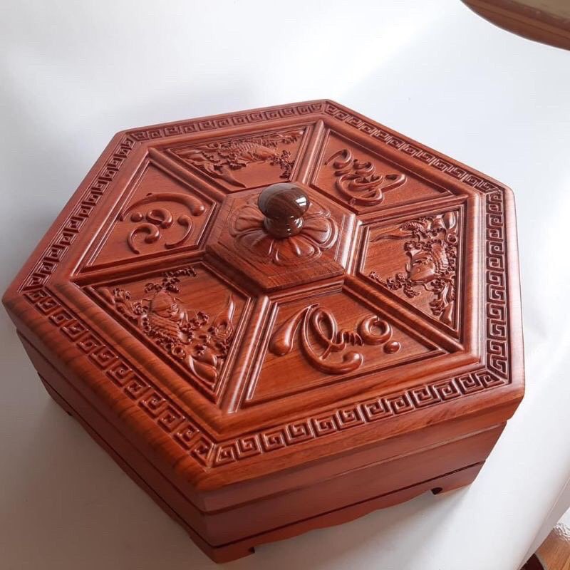 Khay Bánh kẹo Tết Gỗ Hương