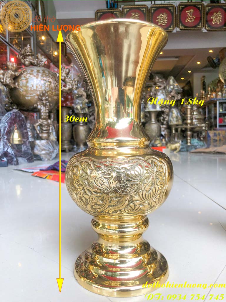 Full Daisy brass flower container sizes: height 20cm, 24cm, 30cm, 40cm