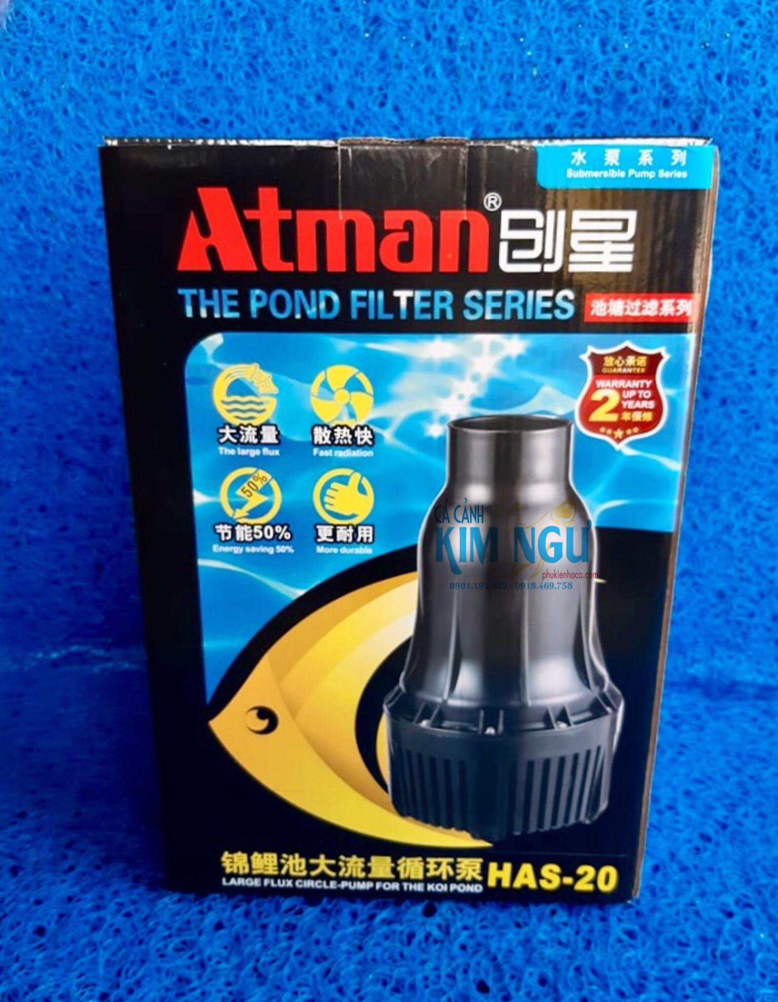 Máy bơm đứng tạt hồ cá koi atman has 20 has20 has-20