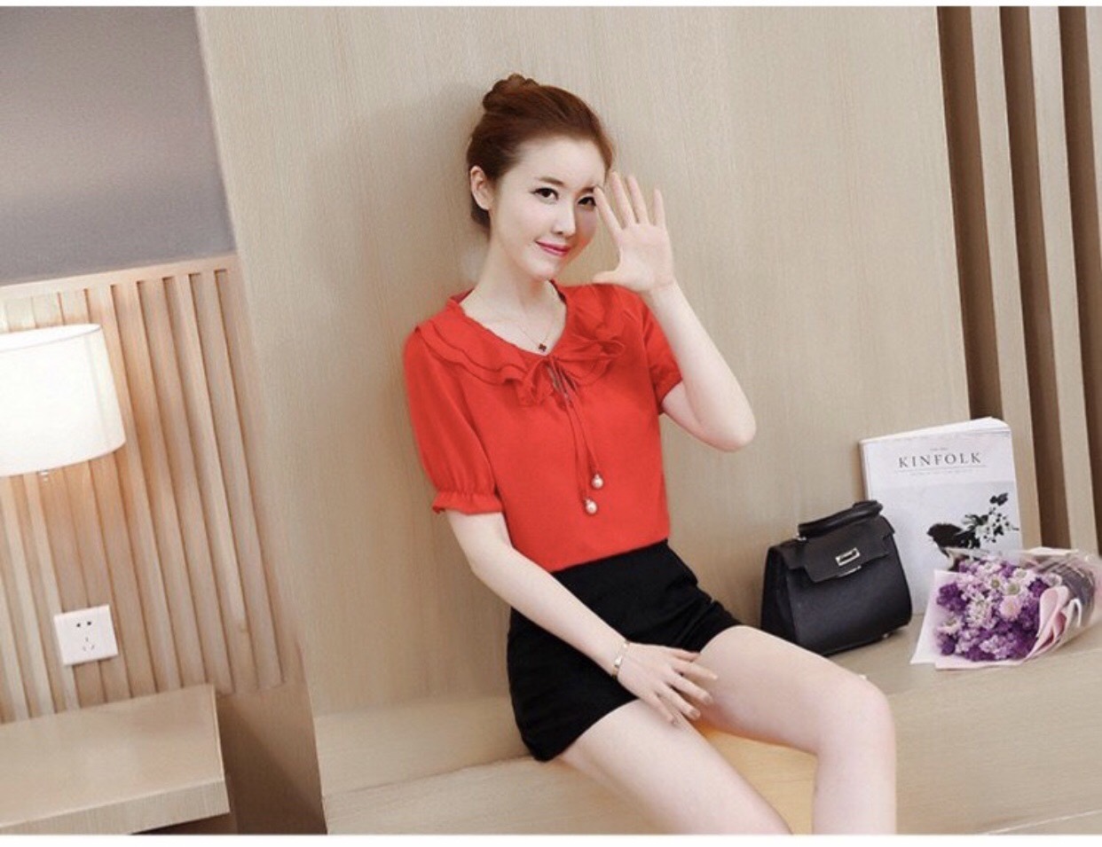 Áo kiểu nữ tay bo nhiều màu fullsize