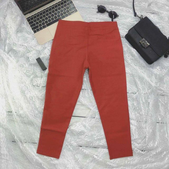 Quần cotton 9 tấc dây kéo